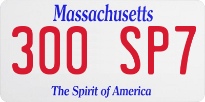 MA license plate 300SP7