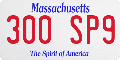 MA license plate 300SP9