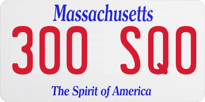 MA license plate 300SQ0
