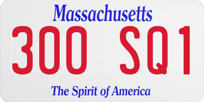 MA license plate 300SQ1