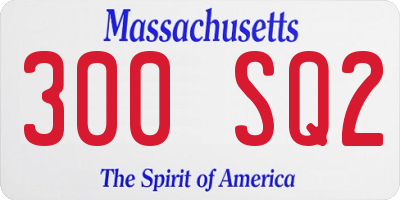 MA license plate 300SQ2