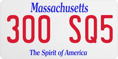 MA license plate 300SQ5