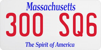 MA license plate 300SQ6