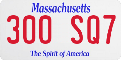 MA license plate 300SQ7