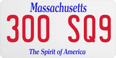 MA license plate 300SQ9