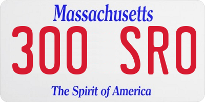 MA license plate 300SR0