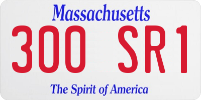 MA license plate 300SR1