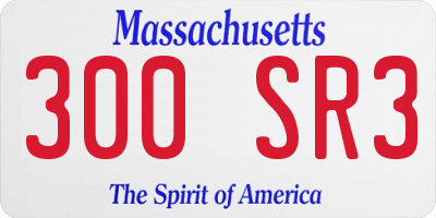 MA license plate 300SR3