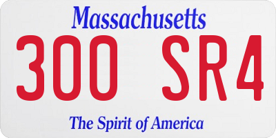 MA license plate 300SR4
