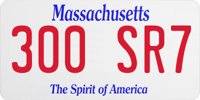 MA license plate 300SR7