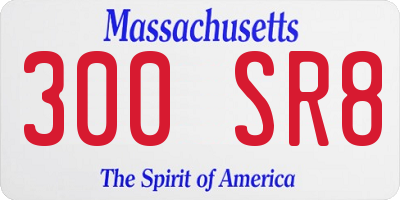 MA license plate 300SR8