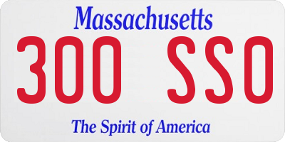 MA license plate 300SS0