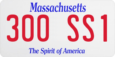 MA license plate 300SS1