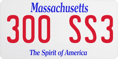 MA license plate 300SS3
