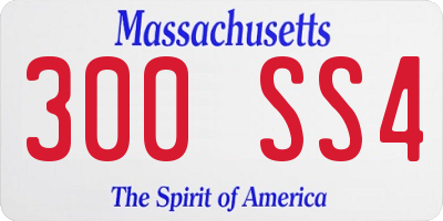 MA license plate 300SS4