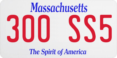 MA license plate 300SS5