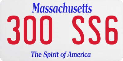 MA license plate 300SS6