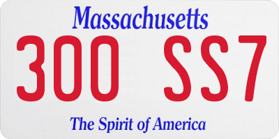MA license plate 300SS7