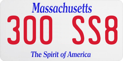MA license plate 300SS8