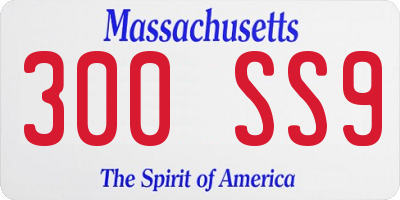 MA license plate 300SS9