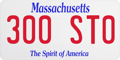 MA license plate 300ST0