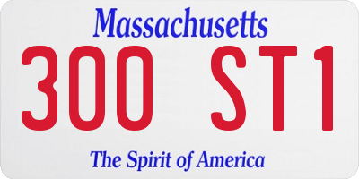 MA license plate 300ST1