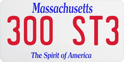 MA license plate 300ST3