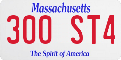 MA license plate 300ST4