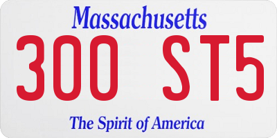 MA license plate 300ST5