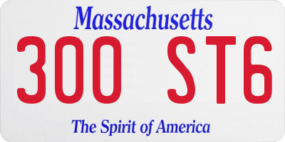 MA license plate 300ST6