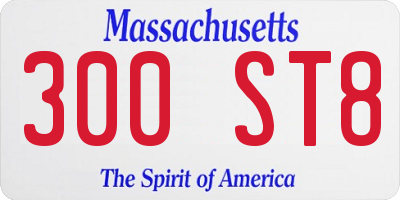 MA license plate 300ST8
