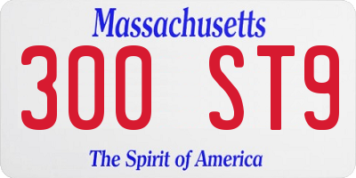 MA license plate 300ST9