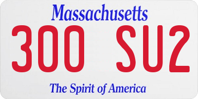 MA license plate 300SU2