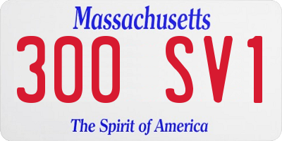 MA license plate 300SV1
