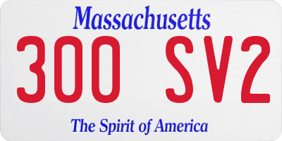 MA license plate 300SV2