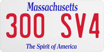 MA license plate 300SV4