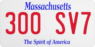 MA license plate 300SV7