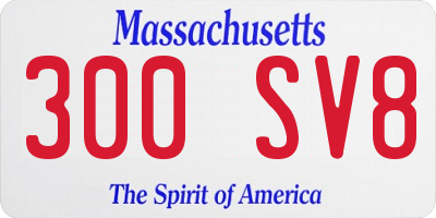 MA license plate 300SV8