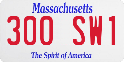 MA license plate 300SW1