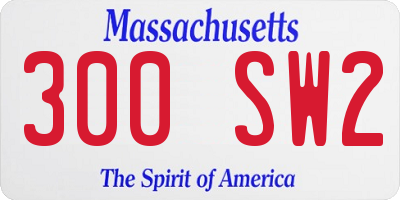 MA license plate 300SW2