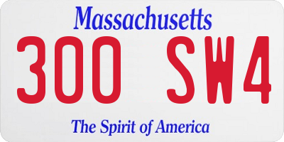 MA license plate 300SW4