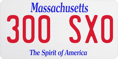 MA license plate 300SX0