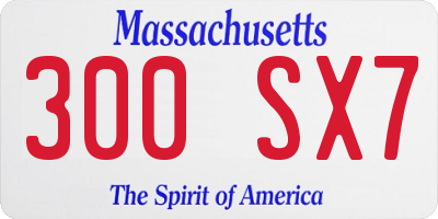 MA license plate 300SX7
