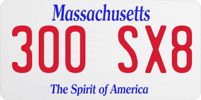 MA license plate 300SX8
