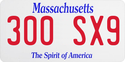MA license plate 300SX9