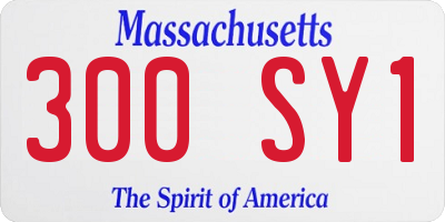 MA license plate 300SY1