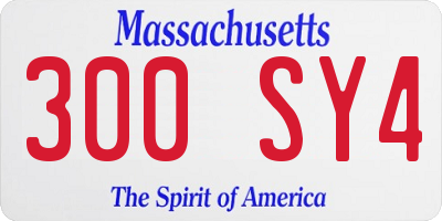 MA license plate 300SY4