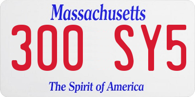 MA license plate 300SY5