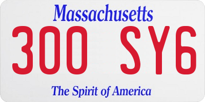 MA license plate 300SY6