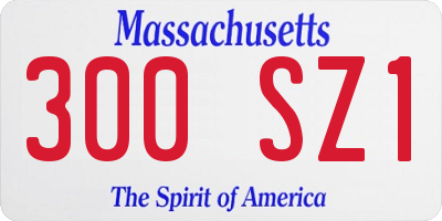 MA license plate 300SZ1